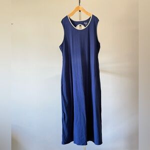 Denim & Co. Essentials Perfect Jersey
Sleeveless Midi Dress with Contrast Trim